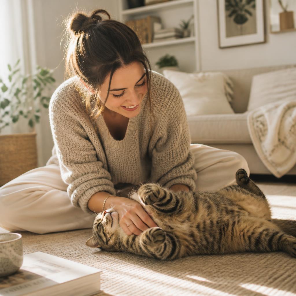 Cat resting in a cosy home